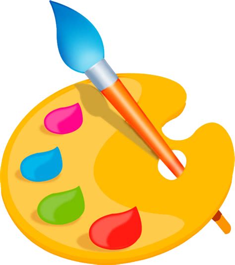 Palette Paintbrush Clip Art Palette With Paint Brush Png Image Png Images