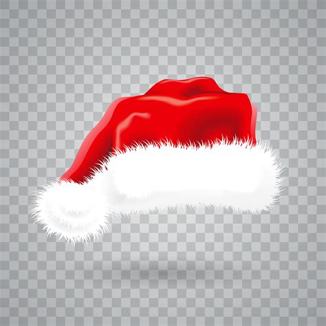 Christmas Illustration With Red Santa Hat On Transparent Background
