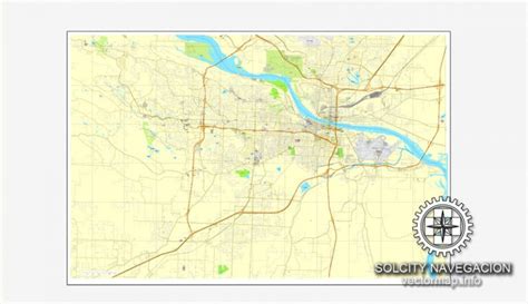 Little Rock Arkansas Us Printable Vector Street City Plan Map Full