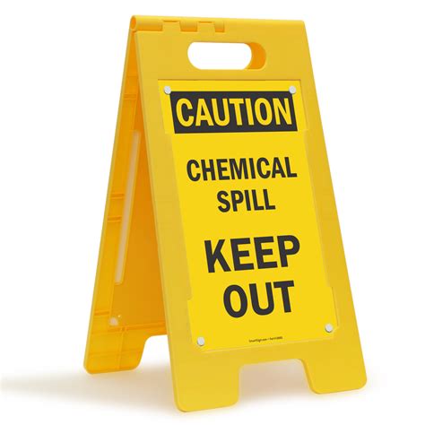 Caution Chemical Spill Keep Out Standing Floor Sign Sku Sf 0120