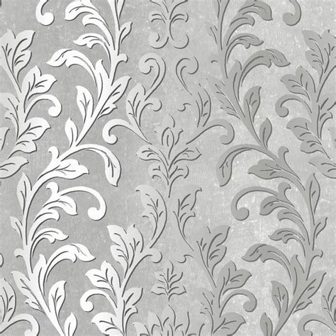 Norwall Silver Leaf Damask Wallpaper Tx34843 The Home Depot