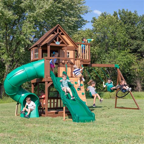 Buy Backyard Discovery Skyfort With Tube Slide Swing Set Online At