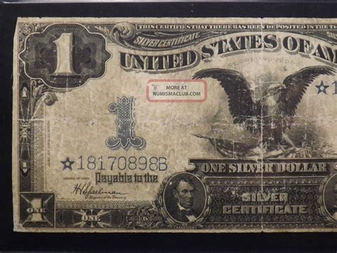 1899 1 One Dollar Star Black Eagle Silver Certificate Certified Pmg Vg 8