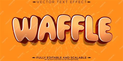 Free Vector Waffle Text Effect Editable Batter And Delicious