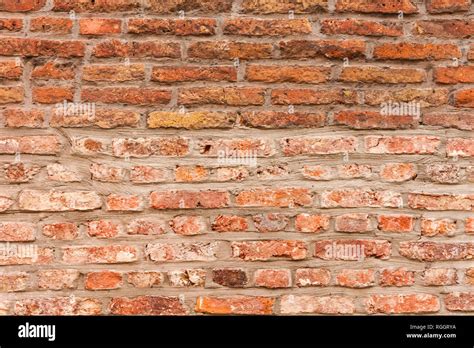 Old Red Brick Wall Background Texture Close Up Bricked Wall Textured