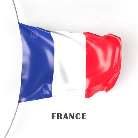 Gambar Bendera Realistik 3d Perancis Terpencil Pada Latar Belakang Telus Simbol Kebangsaan