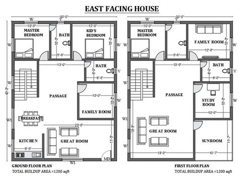 30x40 East Facing House Plan Is Given In This Free 2d Auto Cad