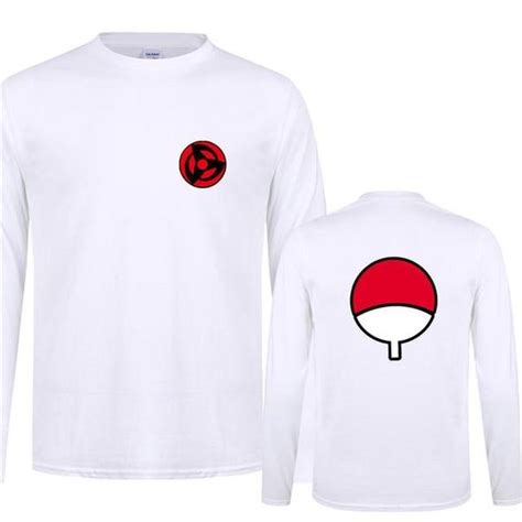 Anime Naruto T Shirts Men Uchiha Clan T Shirt Long Sleeve