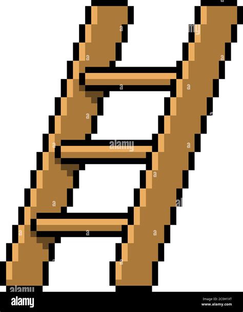 Vector Pixel Art Stair Isolated Cartoon Stock Vector Image And Art Alamy