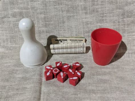 Vintage Spare Time Bowling Game Dice 1965 Spare Time W Unused Score