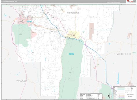 Catoosa County Wall Map Premium Style