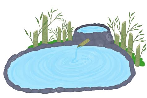 Zen Bamboo Pond Clipart Transparent Background Bamboo Pond Bamboo