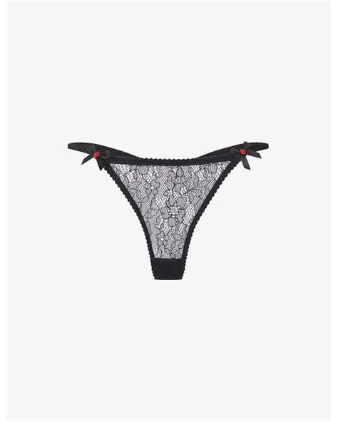 Agent Provocateur Lorna Low Rise Lace Thong Xx In Black Lyst Uk