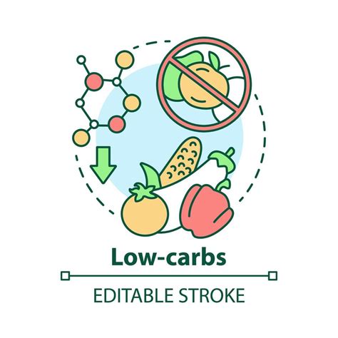 ícone Do Conceito De Baixo Teor De Carboidratos Ilustração De Linha