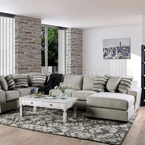 Wählen sie sofas aus vielen verschiedenen farben. Colstrip Sectional Sofa SM1285 in a Beige Burlap Weave Fabric