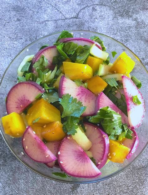 Purple Daikon Salad With Golden Beets And Bok Choy The Vegan Atlas