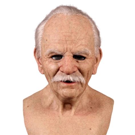 HorrorParty Old Man Latex Mask Bald Wrinkled Halloween Prop For Scary Movie Cosplay Lifelike