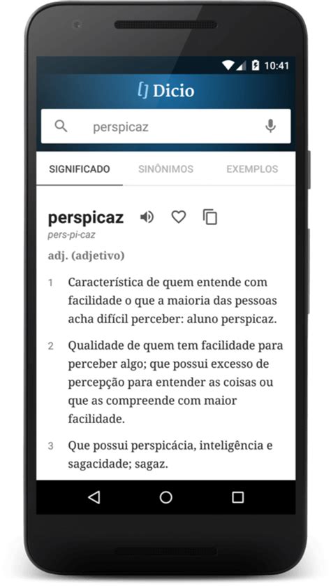 Exemplo Do Aplicativo Dicio Dicionário Online Dicionário De Língua
