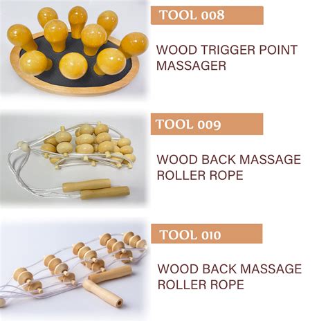 mikako 10 pcs set wood lymphatic drainage tool wood therapy massage tool maderoterapia kit