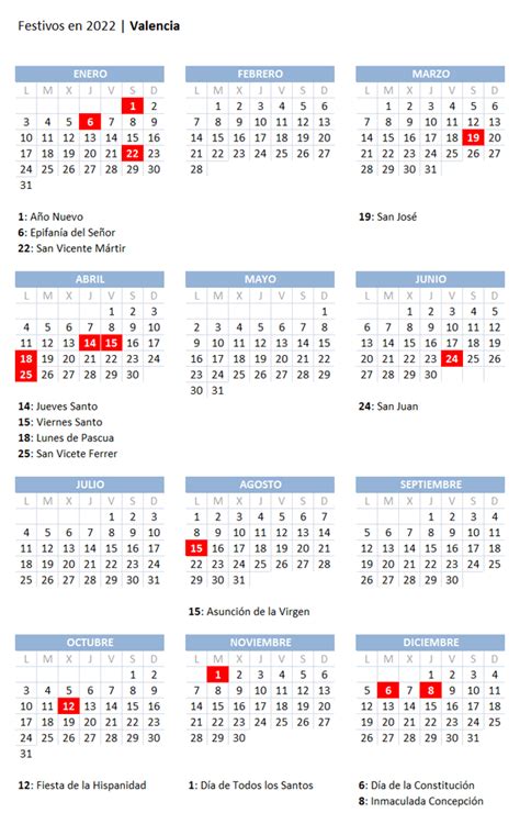 Calendario Laboral 2022 En La Ciudad De Valencia Cuándo Son Los