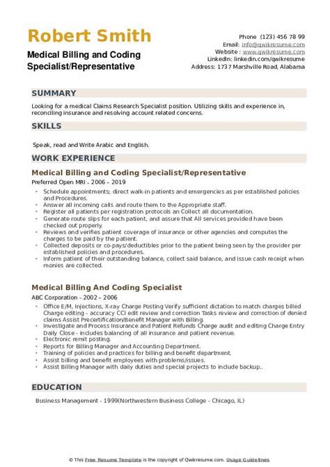 If you wonder which one is better—saving your resume in pdf or word, stick to the pdf. Medical Billing And Coding Specialist Resume Samples ...