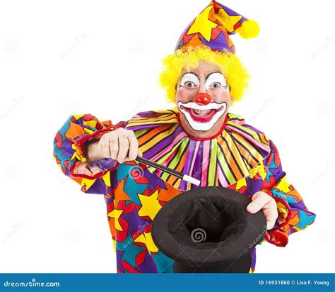 Clown Does Magic Trick Isolated Stock Photo Image 16931860