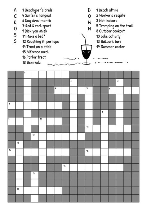 Free Easy Crossword Puzzles Printable