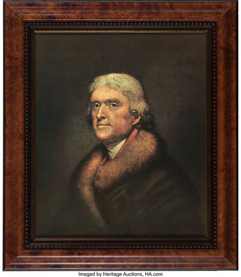 Thomas Jefferson Oil On Canvas Portrait After Rembrandt Peale
