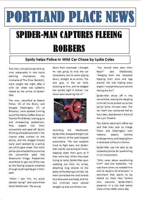 Newspaper Article Examples Ks2 Floss Papers