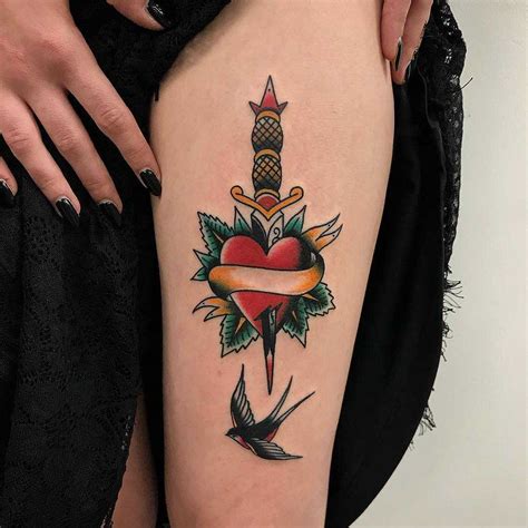 Thank you to the dumond family for booking the day with us. Traditional heart and dagger by Łukasz Krupiński ...