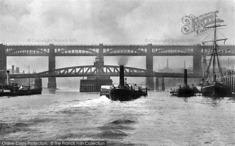 Newcastle Upon Tyne High Level And Swing Bridge 1890 From Francis