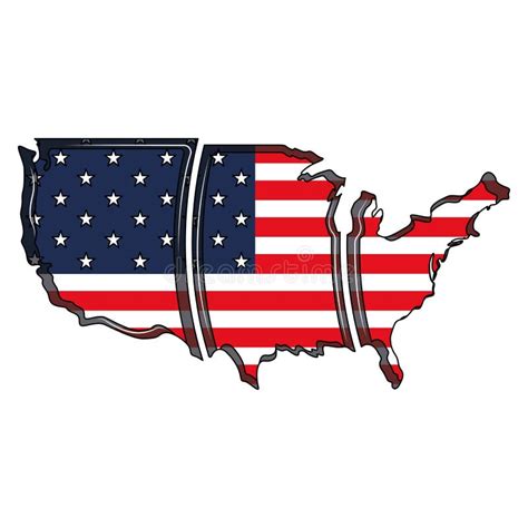 Map Of United States With Flag Stock Vector Illustration Of Flag