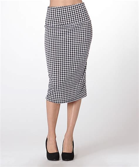 Black And White Houndstooth Pencil Skirt By Bold And Beautiful Zulily
