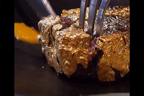 Restaurant Serves Steak Dinner Wrapped In Pure Gold