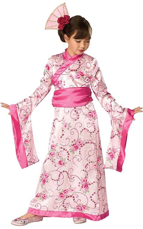 Child Girls Asian Japanese Princess Kimono Fancy Dress Halloween Geisha
