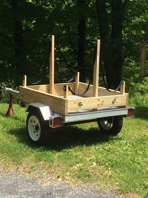 DIY Utility Trailer Conversion To Haul Kayaks Straps Suspend Boats Above Frame Of