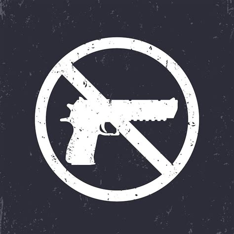 Premium Vector No Guns Sign With Pistol Handgun Silhouette No