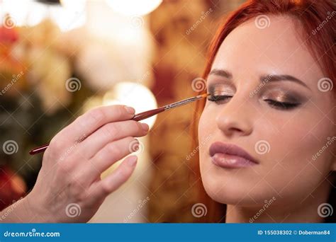 Closeup Of Beautiful Young Woman Face With Beauty Makeup Fresh Soft