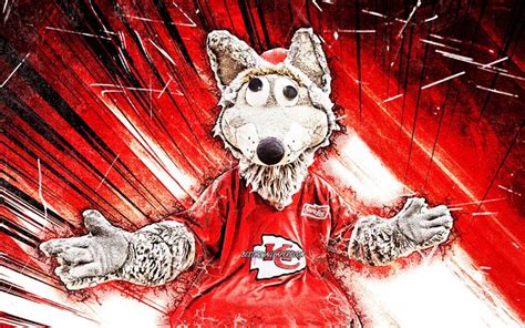 Download Wallpapers 4k Kc Wolf Grunge Art Kansas City Chiefs Mascot