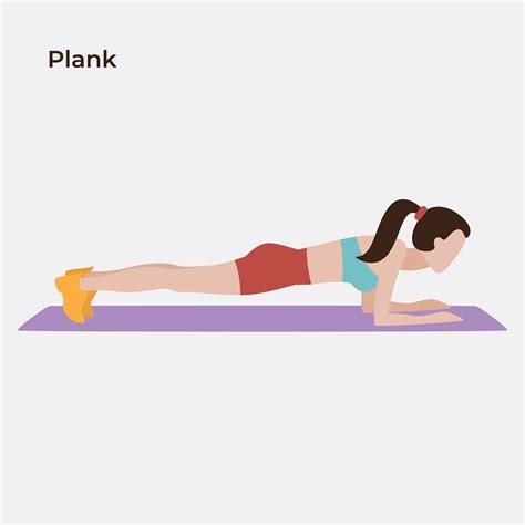 Plank Exercise Workout Vector Illustraion Stock Vector Royalty Free