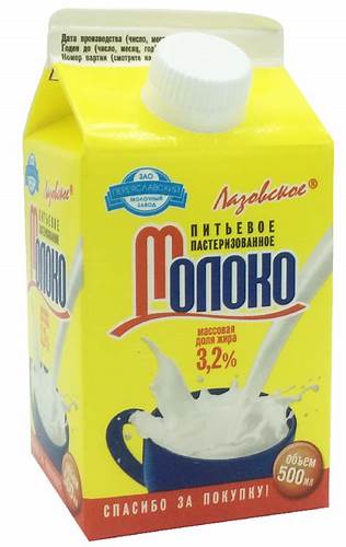 Молоко Лазовское 3,2% 0,5л Картинка - Молоко Лазовское 3,2% 0,5л