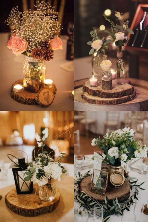 20 Rustic Tree Stump Wedding Centerpieces Roses And Rings Amazing