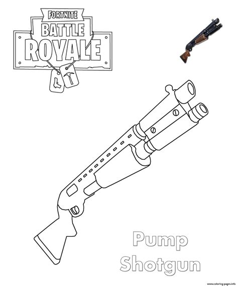 Shotgun Fortnite Coloring page Printable