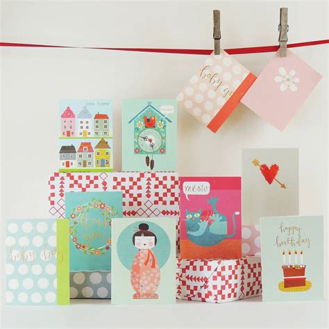 Mini Greetings Card Pack Of 10 Pastels By Kali Stileman Publishing