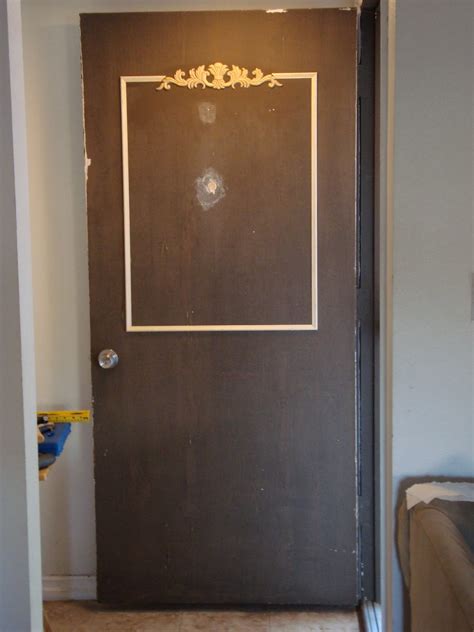 Use paintable silicone caulk around the edge and then paint it when you paint your door. Little Lamb Gallery Inspirations: Ugly door transformation