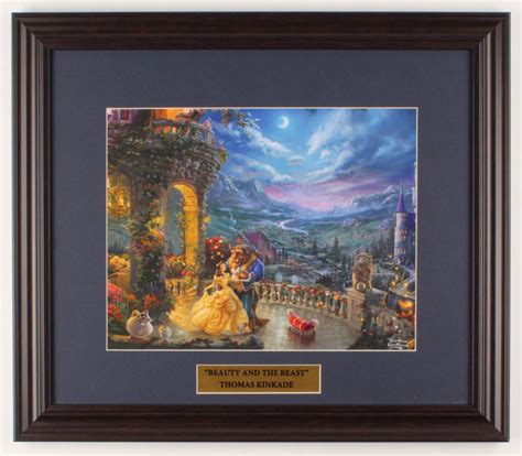 Thomas Kinkade Walt Disneys Beauty And The Beast 16x185 Custom Framed