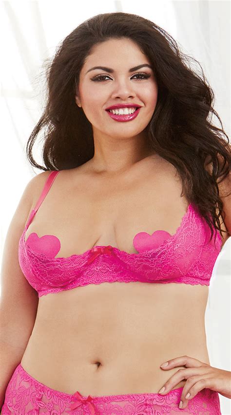 Womens Plus Size Sultry Nights Open Cup Shelf Bra Plus Size Open Cup