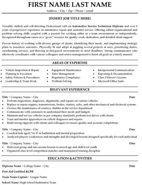 • recommended appropriate repair works. Top Automotive Resume Templates & Samples