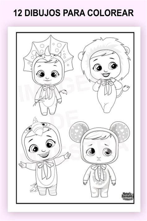 Librito para colorear bebes llorones niña PRINTDISEÑOS