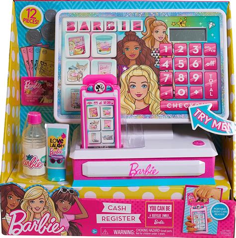 Barbie Large Cash Register Interactive Toy With Lights Realistic